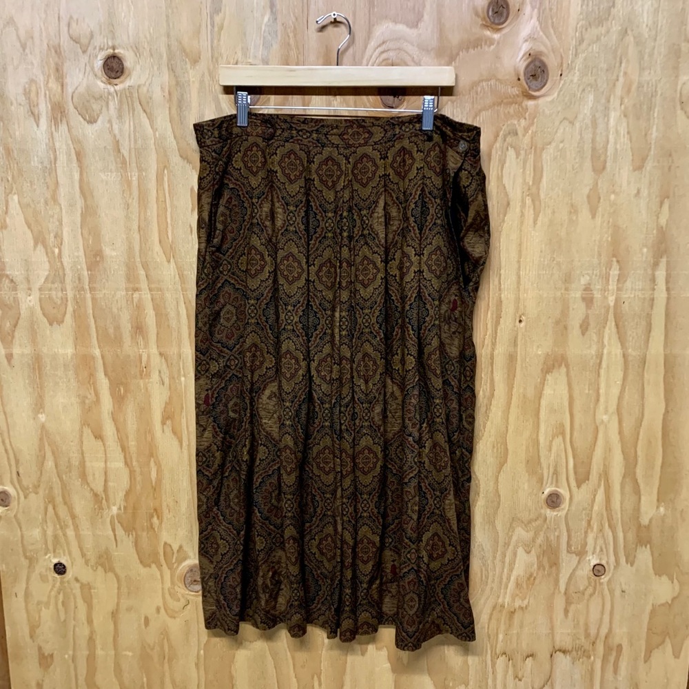 Vintage Horseback Paisley Skirt Pockets